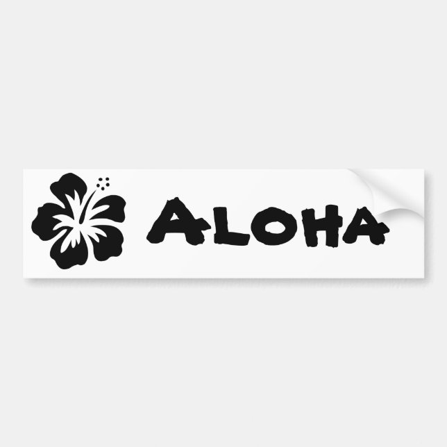 Autocollant De Voiture Fleur de noir aloha (Devant)