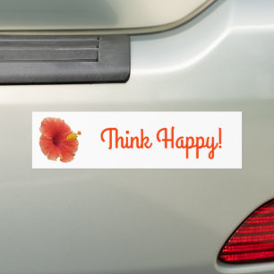 Autocollant De Voiture Fleur d'Hibiscus Orange Florale Tropicale