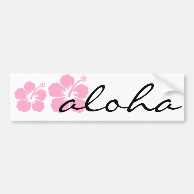 Autocollant De Voiture fleur rose S de ketmie aloha (Devant)