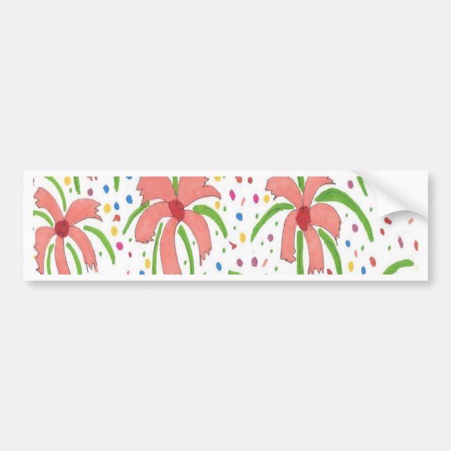 Autocollant De Voiture Fleurs de Fiesta tropicales (Devant)
