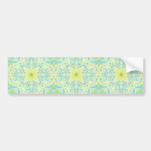 Autocollant De Voiture Fleurs de jardin rétro en vert et jaune