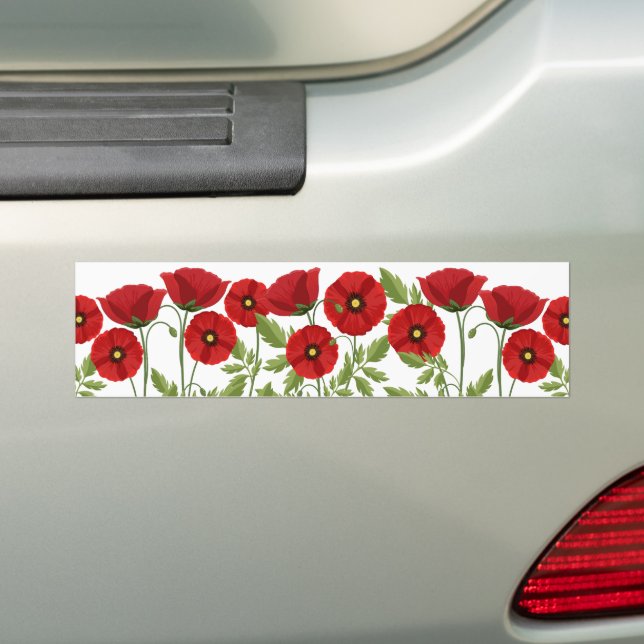 Autocollant De Voiture Fleurs d'été joyeuses floraison de pavot (En voiture)