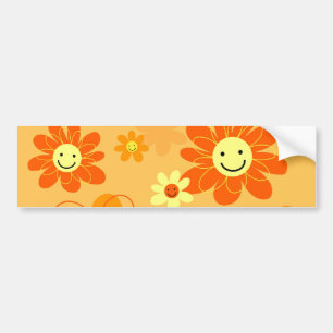 Autocollant De Voiture Fleurs heureuses