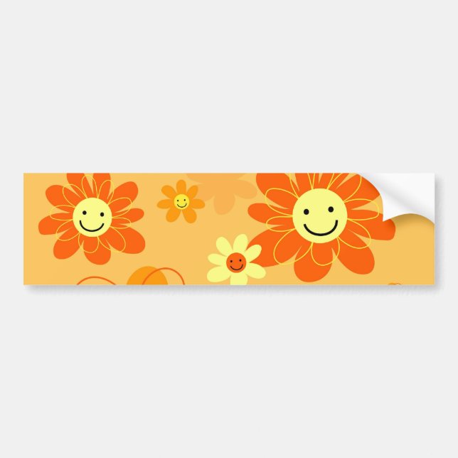 Autocollant De Voiture Fleurs heureuses (Devant)