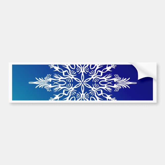 Autocollant De Voiture FLOCON DE NEIGE sur Bleu (Devant)