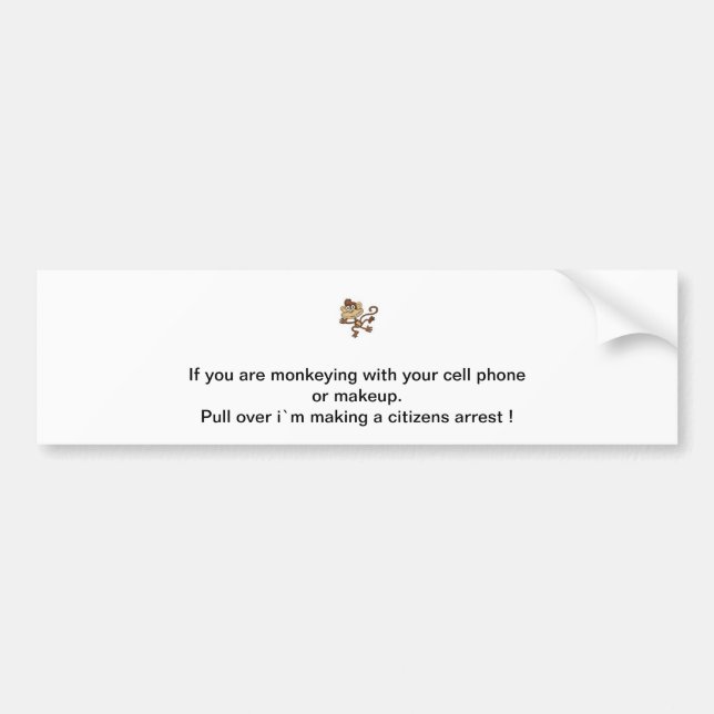 Autocollant De Voiture Folie de singe (Devant)