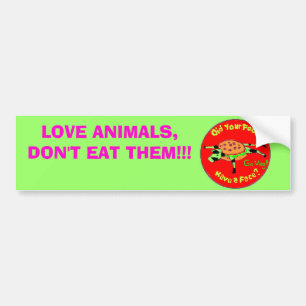 Autocollant De Voiture food2, ANIMAUX d'AMOUR, NE LES MANGENT PAS ! ! !