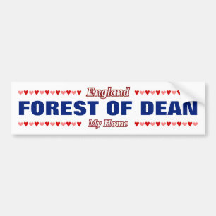 Autocollant De Voiture FOREST OF DEAN - My Home - England;Coeurs