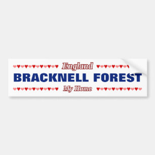 Autocollant De Voiture FORÊT DE BRACKNELL - Ma maison - Angleterre;Coeurs