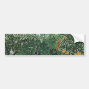 Autocollant De Voiture Forêt tropicale avec Singes et Serpent (Rousseau)