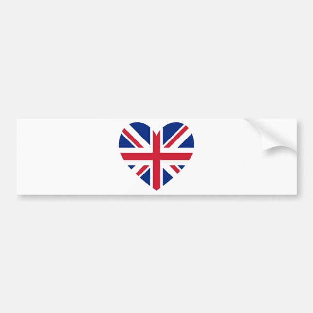Autocollant De Voiture Forme cardiaque Union Jack (Devant)