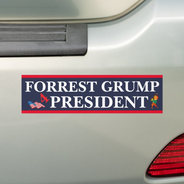 AUTOCOLLANT DE VOITURE FORREST GRUMP 4 PRÉSIDENT (En voiture)