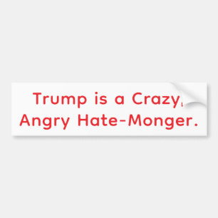 Autocollant De Voiture Fou maniaque haineux Trump Hankamer Artjunkhaus 