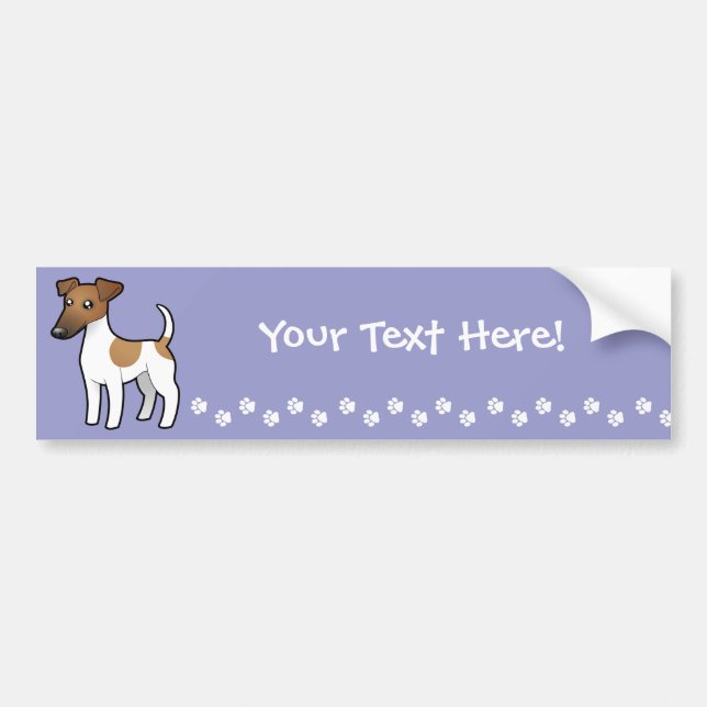 Autocollant De Voiture Fox Terrier doux de bande dessinée (Devant)