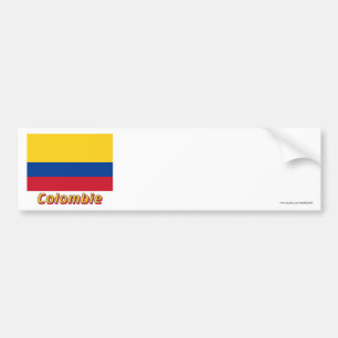 Autocollant De Voiture Français de Drapeau Colombie avec le nom en
