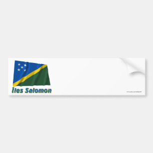 Autocollant De Voiture Français de Drapeau Îles Salomon avec le nom en