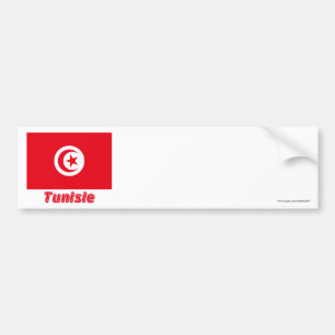 Autocollant De Voiture Français de Drapeau Tunisie avec le nom en