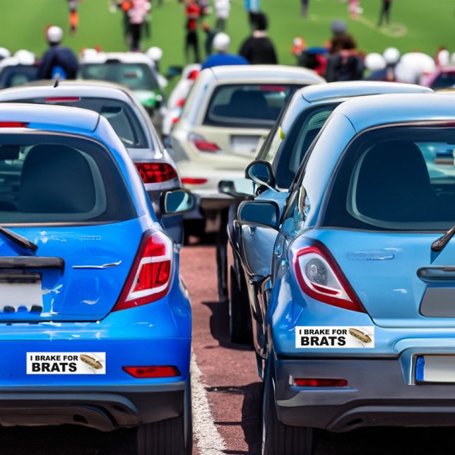 Autocollant De Voiture Frein pour les Brats drôle dire Wisconsin brat org (I Brake for Brats Bratwurst Pride Wisconsin Sausage Bumper Sticker)