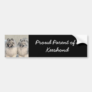 Autocollant De Voiture Frères Keeshond Peinture - Art de chien original