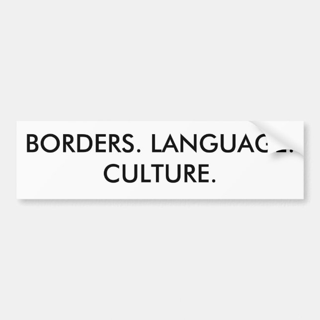 AUTOCOLLANT DE VOITURE FRONTIÈRES. LANGUE. CULTURE (Devant)