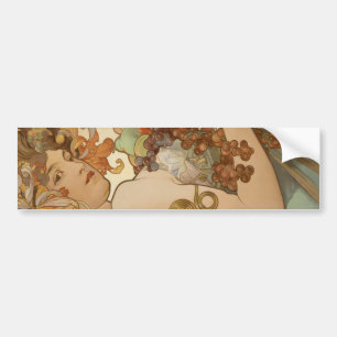 Autocollant De Voiture Fruits (Art Nouveau) (Portrait féminin) (Fruits)