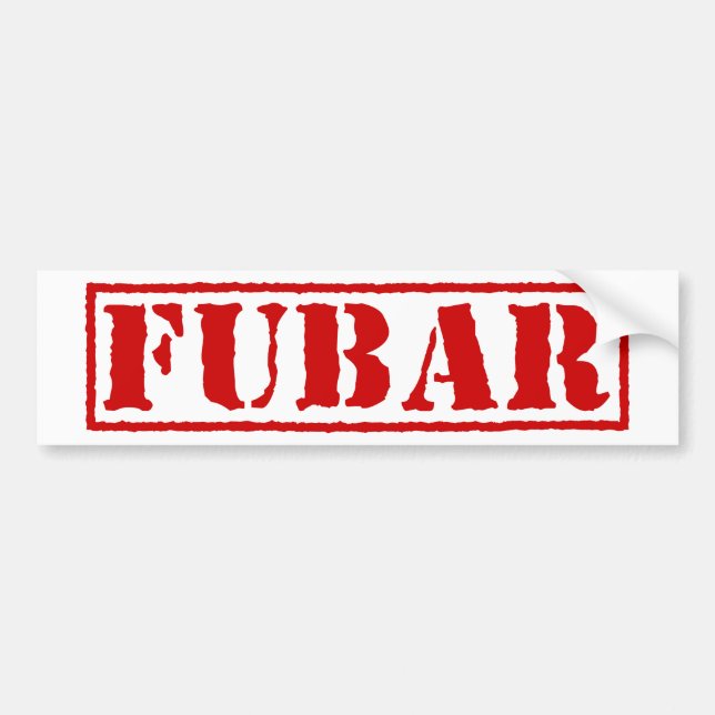 AUTOCOLLANT DE VOITURE FUBAR (Devant)