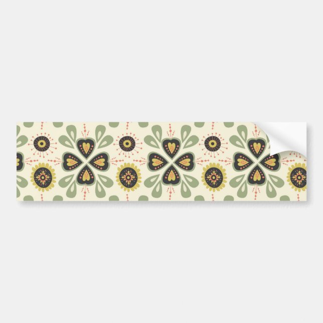 Autocollant De Voiture Fun Fall Tan et Green Floral (Devant)