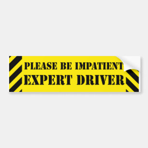 Autocollant De Voiture Funky Be Impatient Expert Driver Jaune Noir