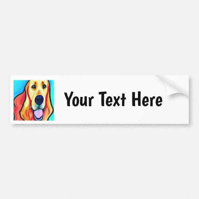 Autocollant De Voiture Funny Golden Retriever Chien Art Abstrait (Devant)