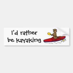 Autocollant De Voiture Funny Otter Kayaking