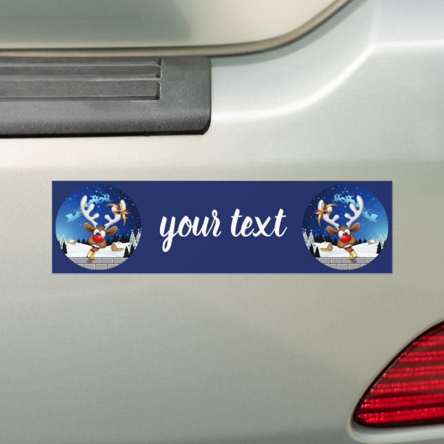 Autocollant De Voiture Funny Reindeer Peeking Christmas Meme  (En voiture)