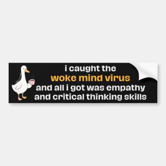 Autocollant De Voiture Funny Woke Mind Virus - Retro Empathy Cute Duck