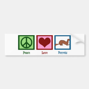 Autocollant De Voiture Furets d'amour de paix