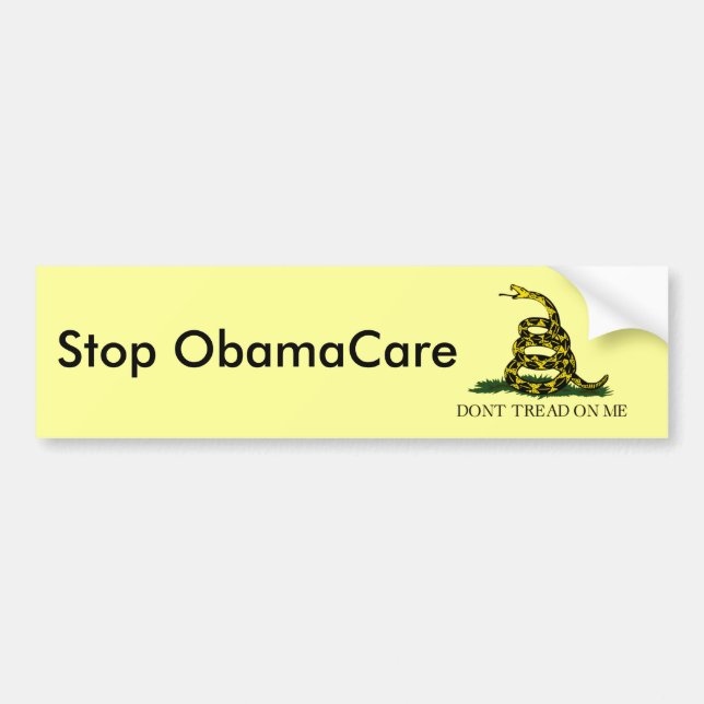 Autocollant De Voiture Gadsden_flag_White, arrêt ObamaCare (Devant)