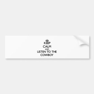 Autocollant De Voiture Gardez le calme et écoutez le cowboy