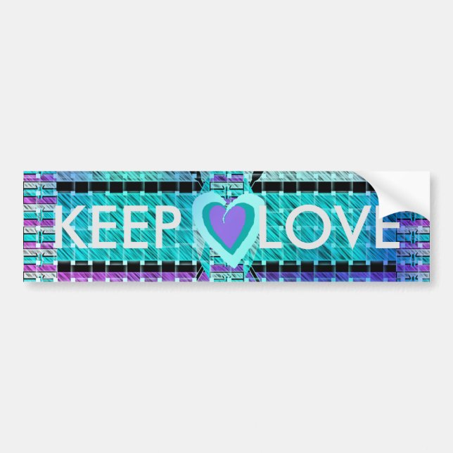 Autocollant De Voiture Gardez-le simple : Cyan Heart & Clarity Art Motif (Devant)