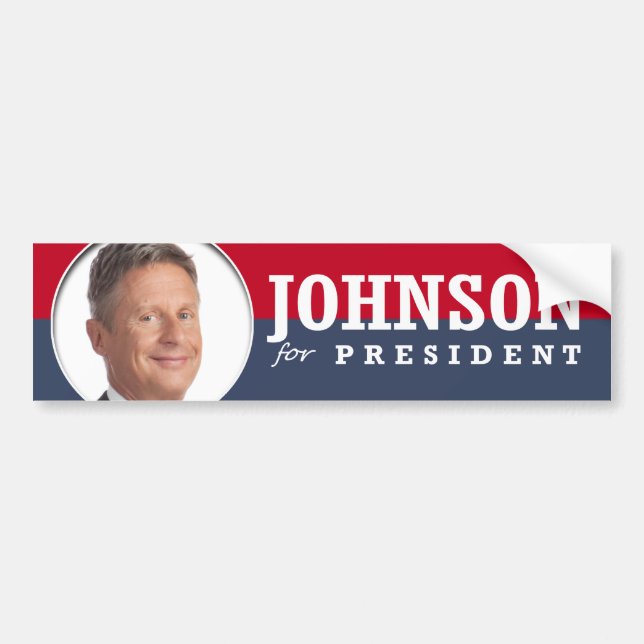 AUTOCOLLANT DE VOITURE GARY JOHNSON 2016 (Devant)