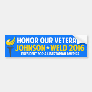 Autocollant De Voiture Gary Johnson 2016 Libertarian Bill Weld Veterans