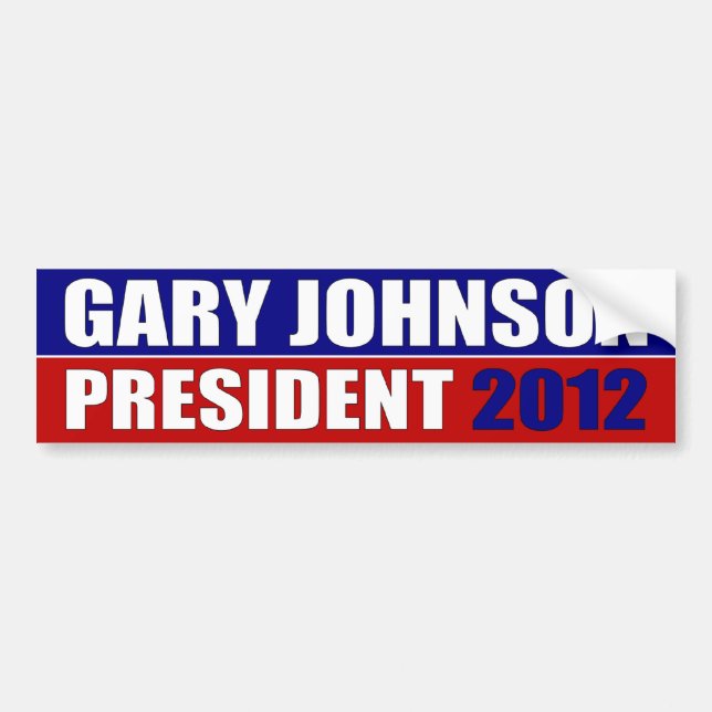 Autocollant De Voiture Gary Johnson pour le président (Devant)