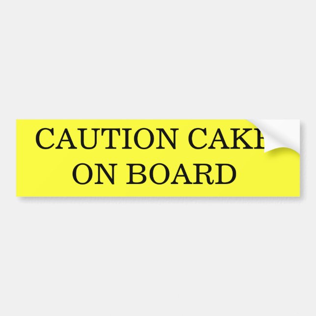 AUTOCOLLANT DE VOITURE GÂTEAU DE PRÉCAUTION À BORD (Devant)
