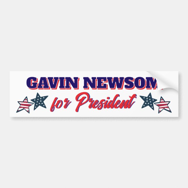 Autocollant De Voiture Gavin Newsom pour le président politique (Devant)
