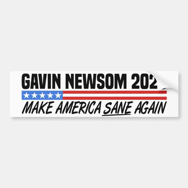 Autocollant De Voiture Gavin Newsom Pour Président 2028 (Devant)