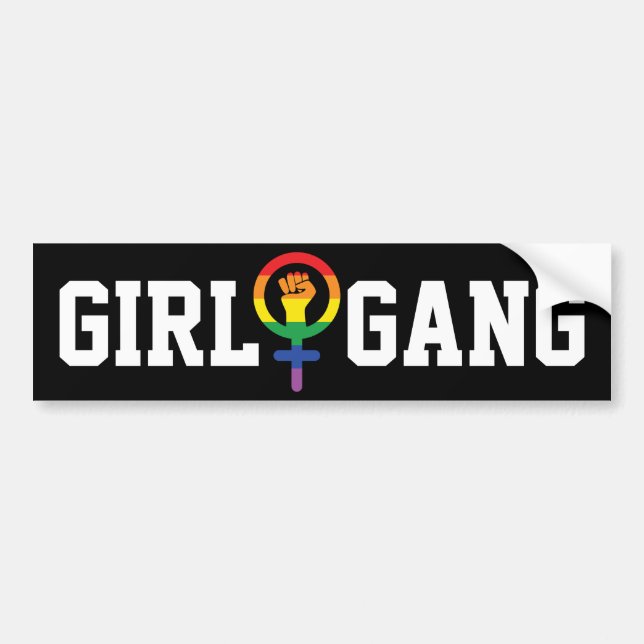 Autocollant De Voiture Gay Girl Gang LGBTQIA (Devant)