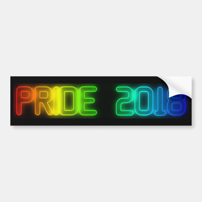 Autocollant De Voiture Gay pride 2018 Rainbow Flag LGBT Typographie (Devant)