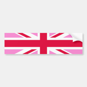 Autocollant De Voiture GAY PRIDE britannique (Union Jack rose) (Drapeau b
