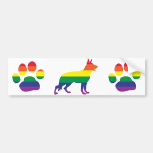 Autocollant De Voiture Gay pride de berger allemand