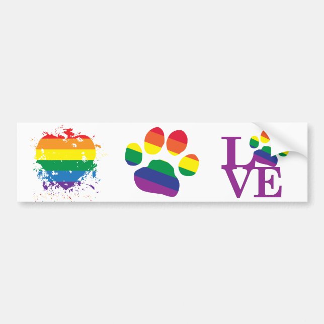 Autocollant De Voiture Gay-Pride-Paw-Print (Devant)