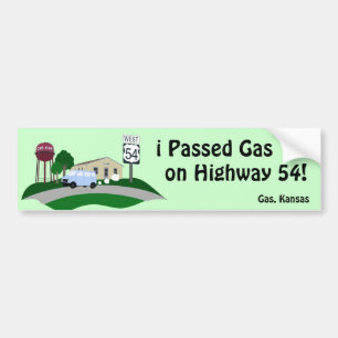 Autocollant De Voiture Gaz passé sur la route 54