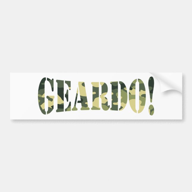 AUTOCOLLANT DE VOITURE GEARDO! CAMO / CAMOUFLAGE (Devant)