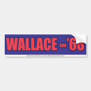 Autocollant De Voiture George 1968 Wallace "Wallace dans 68" adhésif pour